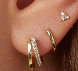 Zircon Butterfly Three-piece Earclips - Viexta