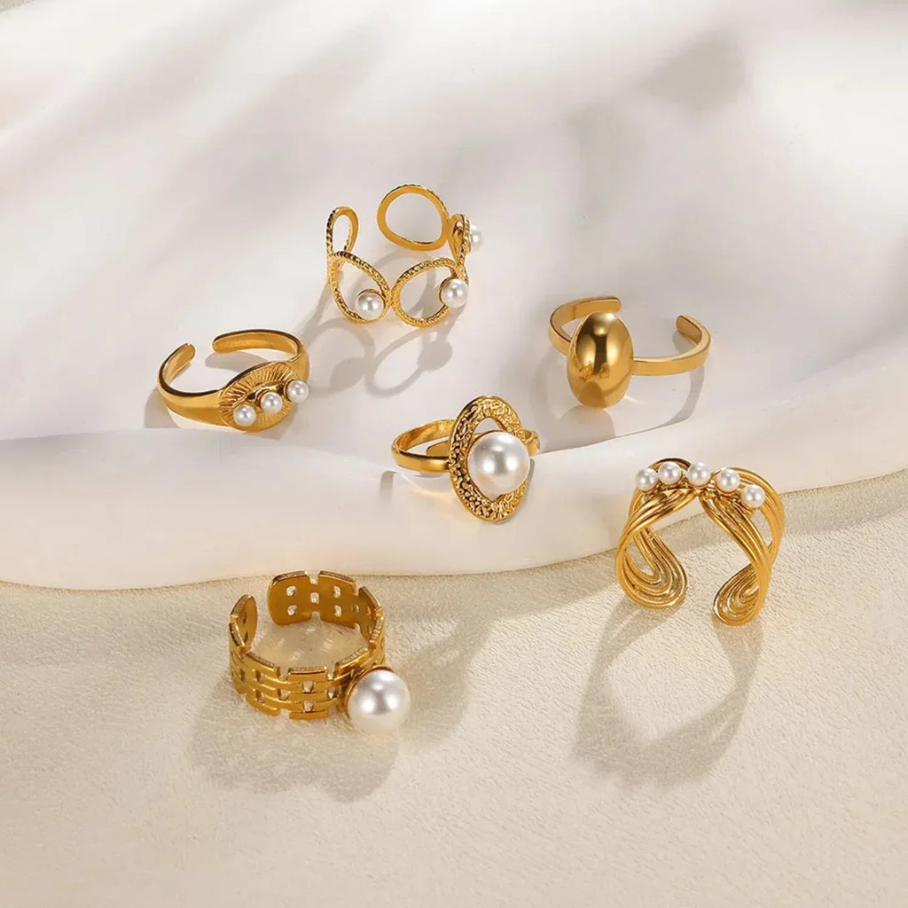 Stainless Steel Pearl Ring - Viexta