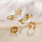 Stainless Steel Pearl Ring