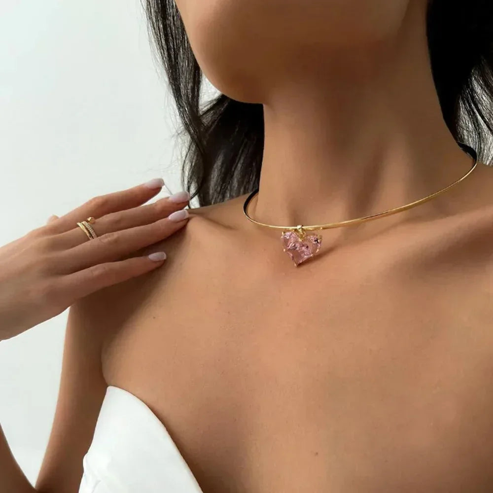 Fashion Rhinestone Pendant Necklace - Viexta
