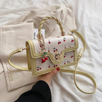 Cute Cherry Twist Portable Small Square Bag - Viexta