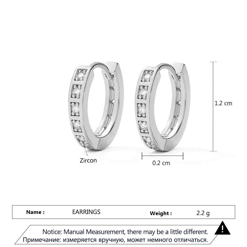 Hexagon Zircon-embedded Earrings - Viexta