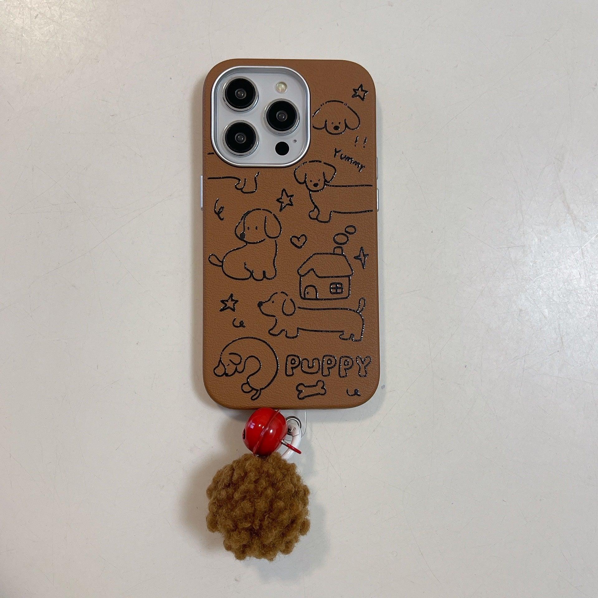 cartoon-cute-line-dog-iphone-case - Viexta