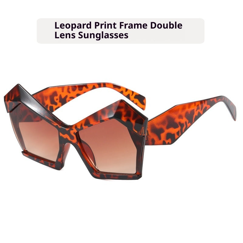 Cat's Eye Polygon Large Rim Sunglasses