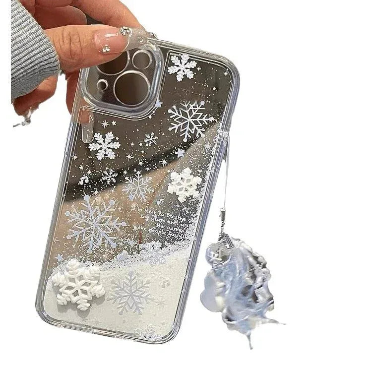 winter-snowflake-quicksand-iphone-case - Viexta