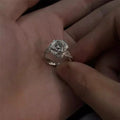 Zircon Micro Inlaid Three-dimensional Rose Ring
