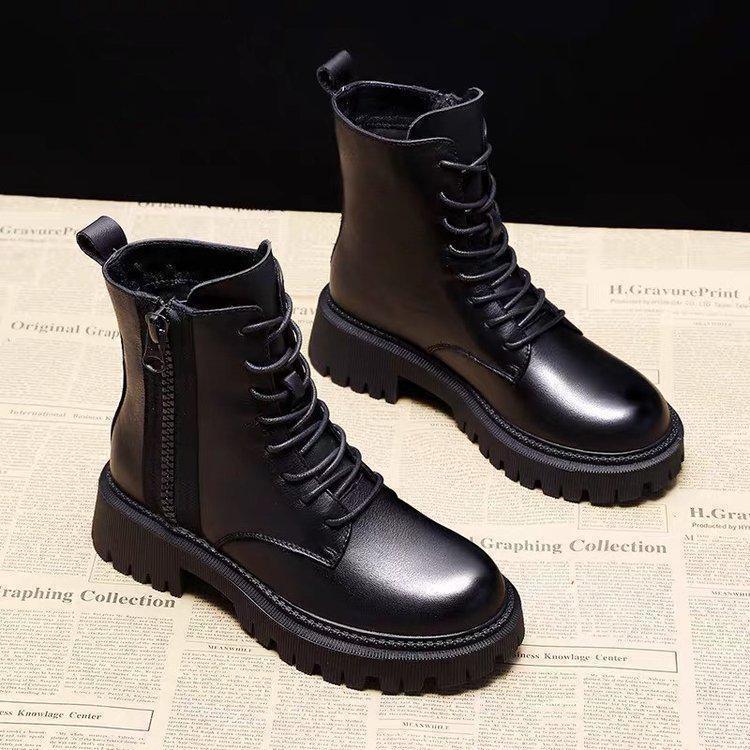 Velvet Motorcycle Celebrity Short Boots - Viexta