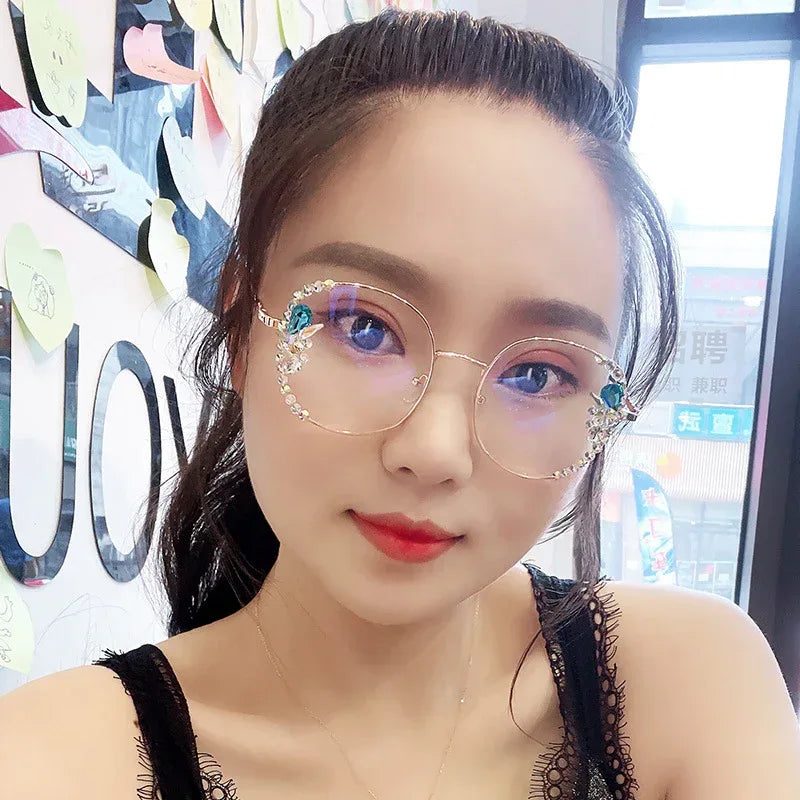 new-rhinestone-anti-blue-light-glasses - Viexta