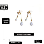 Baroque Pearl Metal Earrings - Viexta