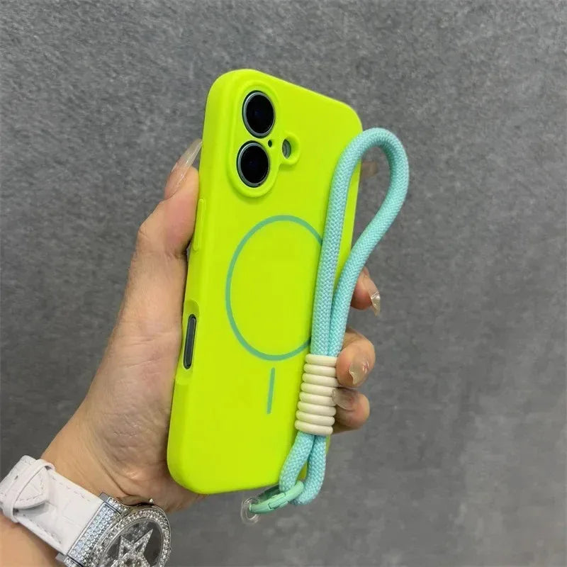 Silicone Magnetic Suction Lanyard iPhone Case - Viexta