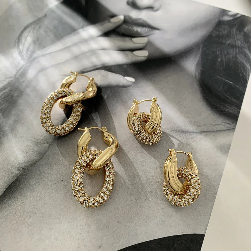 18k-gold-double-ring-plated-diamond-earrings - Viexta