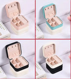 Portable Pu Leather Zipper Jewelry Storage Box - Viexta
