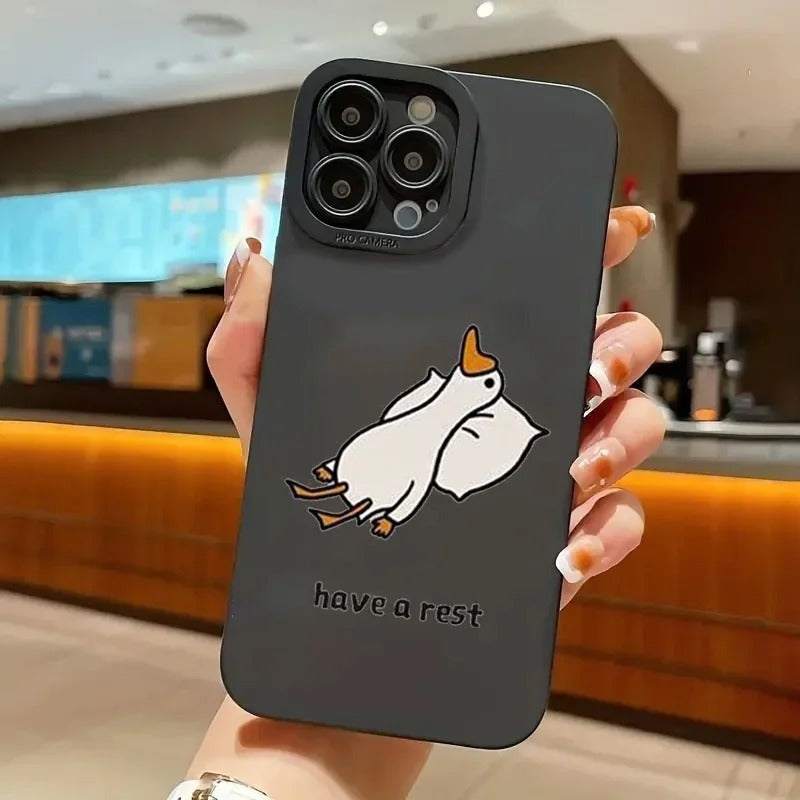 Creative Cute Cartoon Duck Silicone iPhone Case