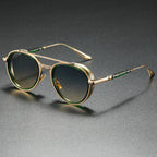 Oval Sunglasses Retro Double Beam Fashion Glasses - Viexta