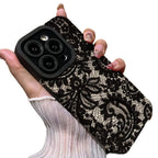 Black Lace-patterned iPhone Case - Viexta
