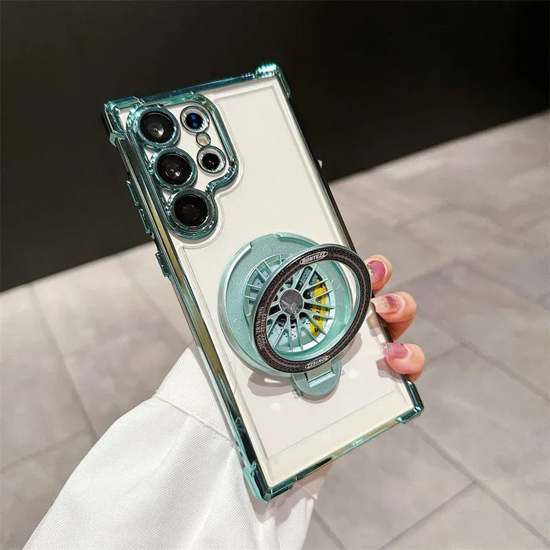 Drop-resistant Rotating Gyro Magnetic Bracket S23 Phone Case - Viexta