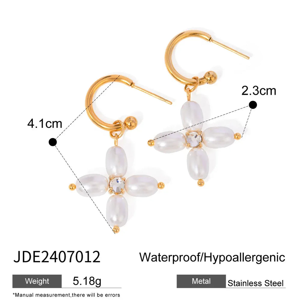 Stainless Steel Freshwater C- Shaped Necklace - Viexta