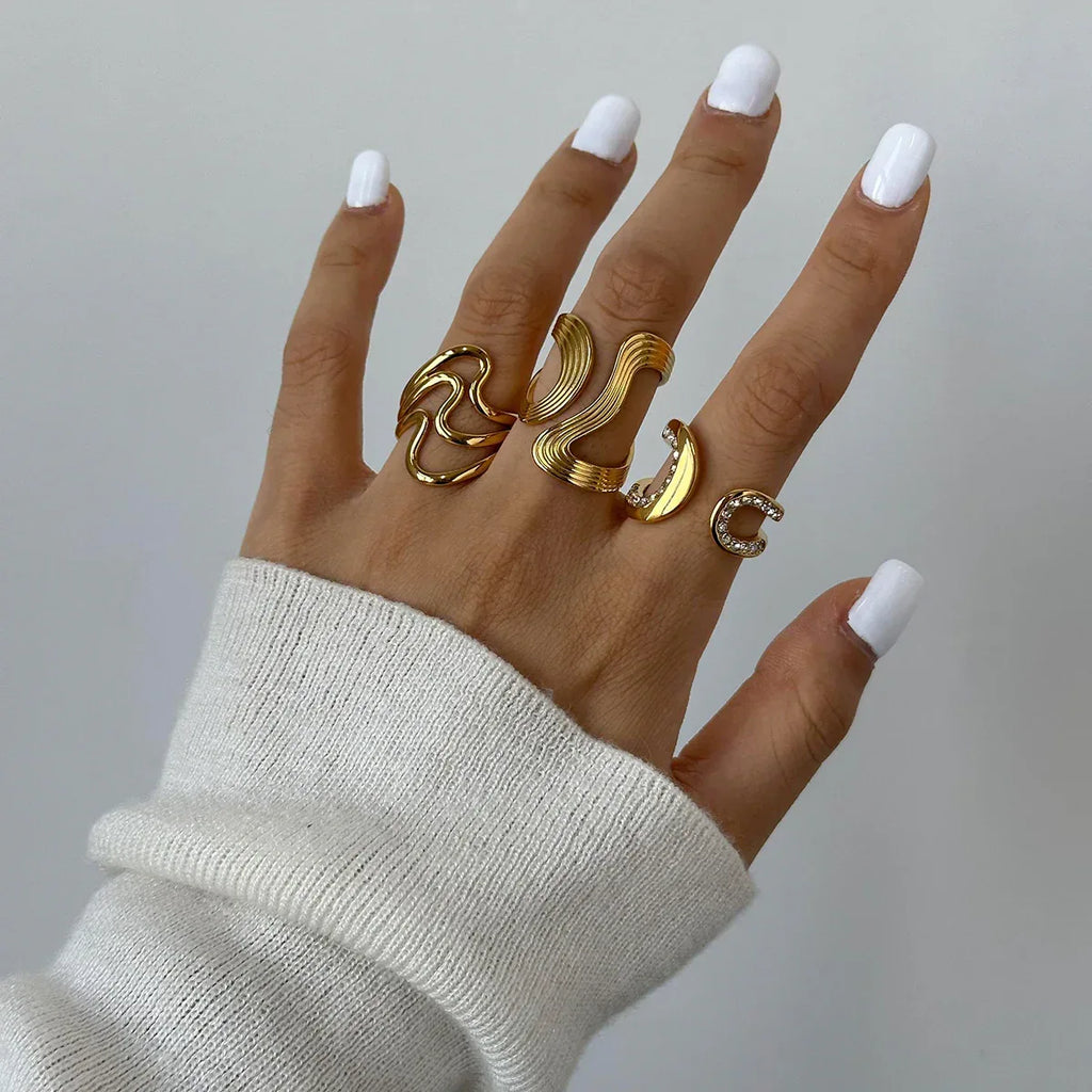 stainless-steel-gold-ring-bracelet - Viexta