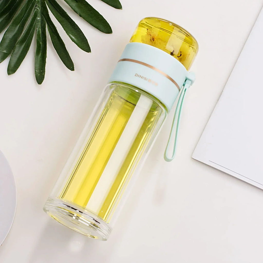 Glass Water Bottle With Tea Infuser Filter Tea Separation - Viexta