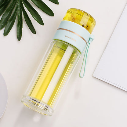 Glass Water Bottle With Tea Infuser Filter Tea Separation