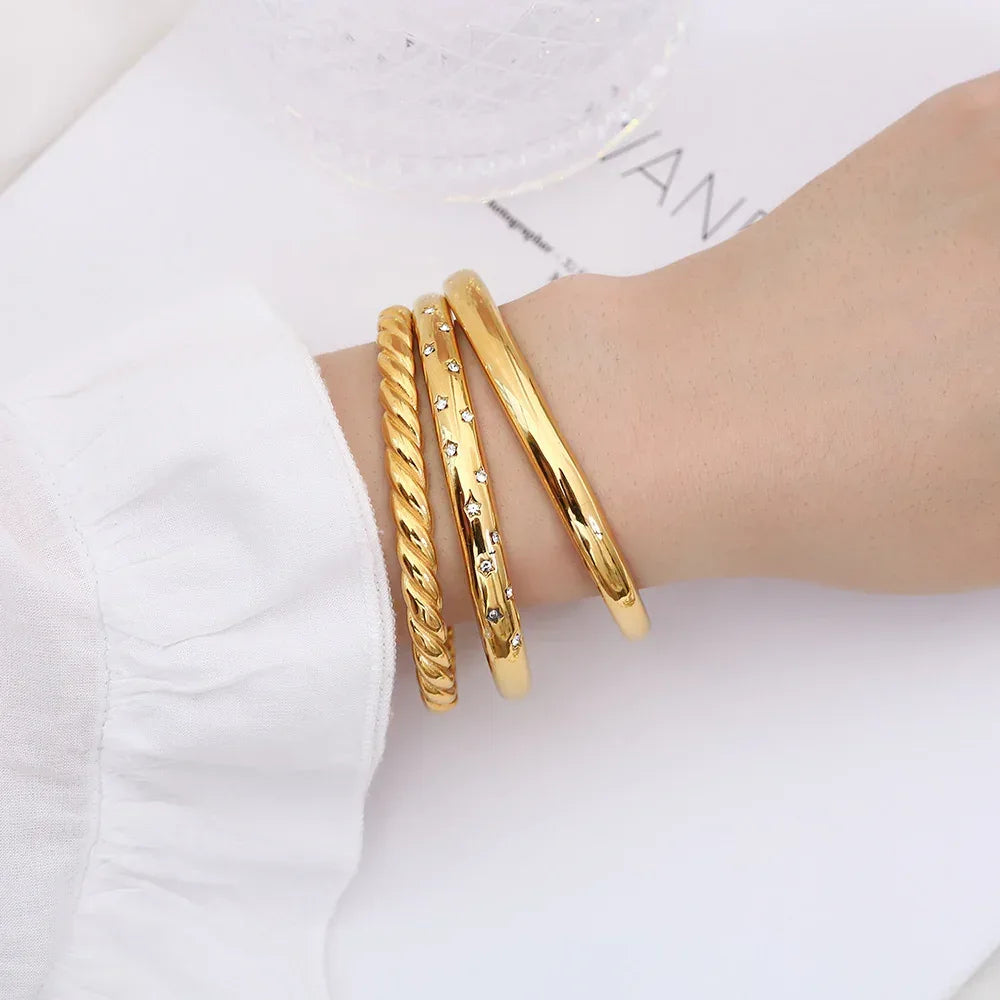 Irregular Wave Buckle Stainless Steel Kada - Viexta
