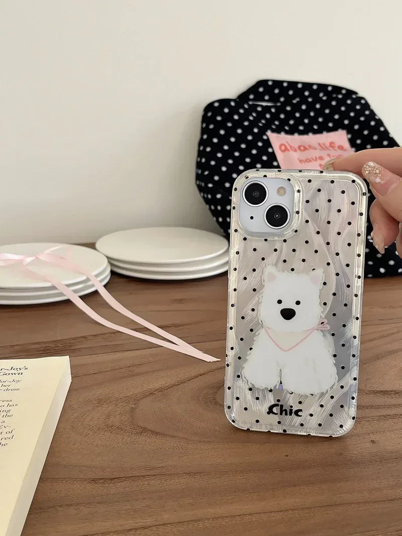 Polka Dot West Highland iPhone Case - Viexta