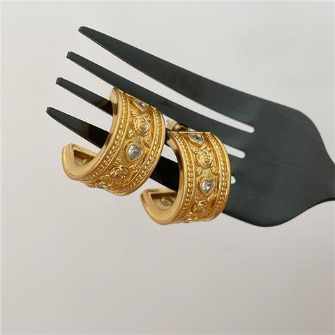 14k Women's Retro Antique Finish Graceful Earrings - Viexta