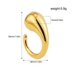 irregular-titanium-steel-ring-with-water-droplet-knot-opening - Viexta
