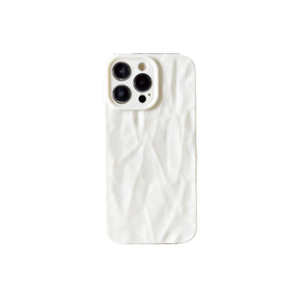 Solid Color Pleated Frosted iPhone Cover - Viexta