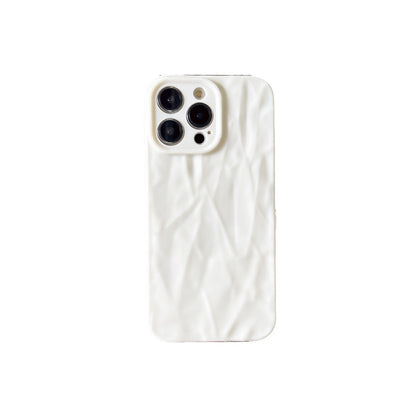 Solid Color Pleated Frosted iPhone Cover