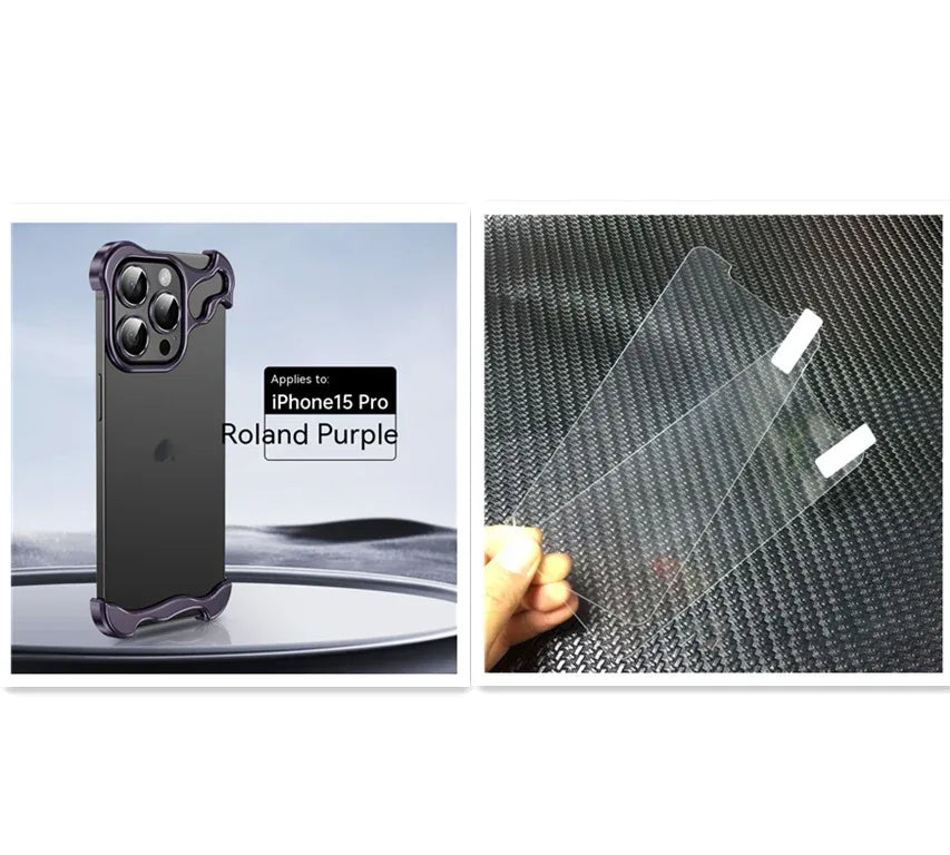 Metal Corner Pad Anti-fall Frameless Anti-fall Protective Cover for iPhone case - Viexta