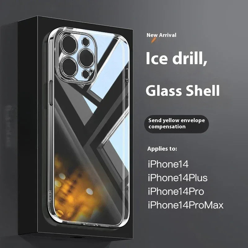 Transparent Glass Fine Hole Drop-resistant iPhone Case - Viexta