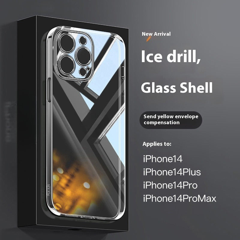 Transparent Glass Fine Hole Drop-resistant iPhone Case