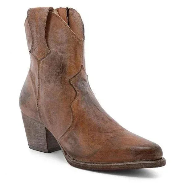 Pointed Side Zip Short Boots - Viexta