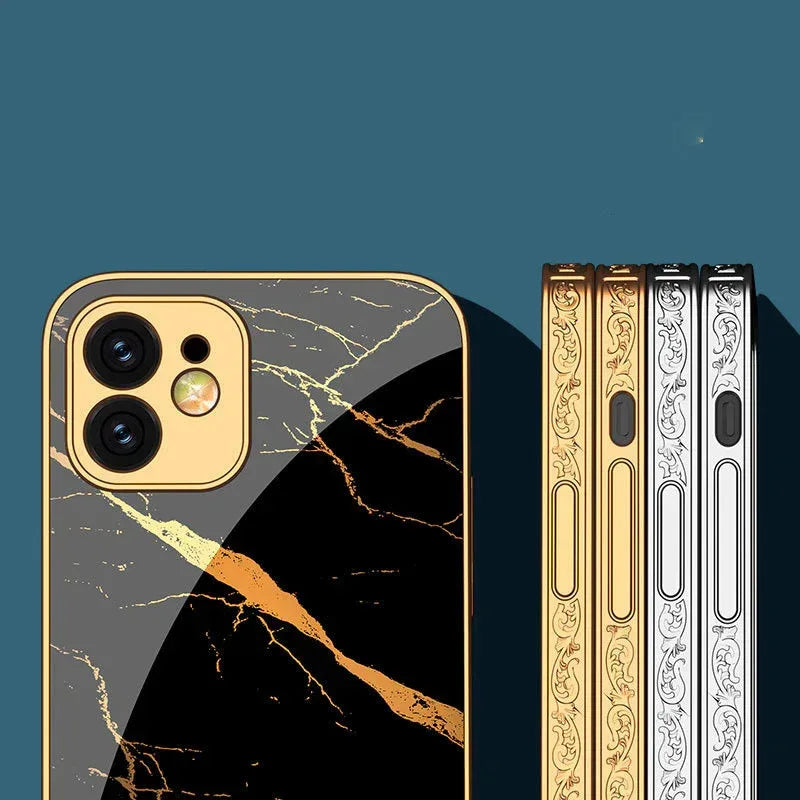 Silicone Embossed Tpu Glass iPhone Case - Viexta