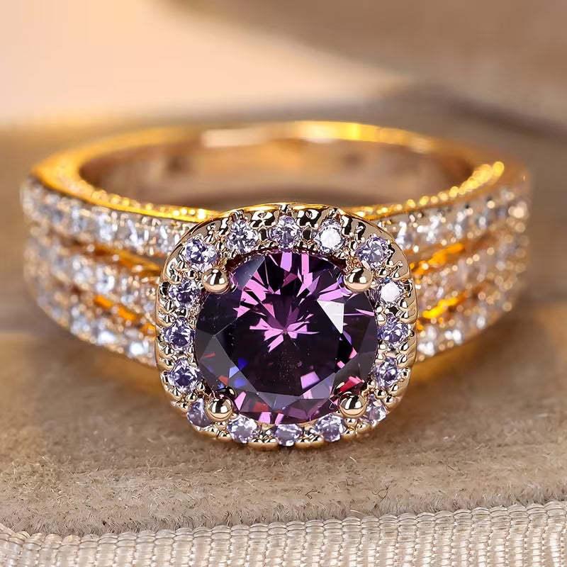 Micro-pave Zircon Three-tier Ring