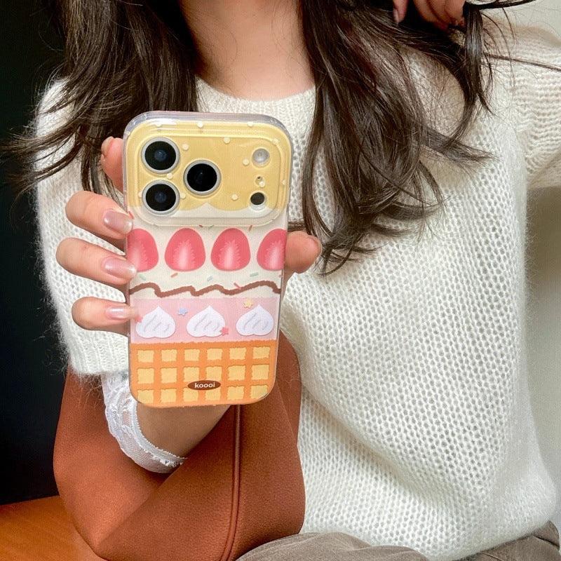 Yellow Plaid Strawberry Silicone iPhone Case - Viexta