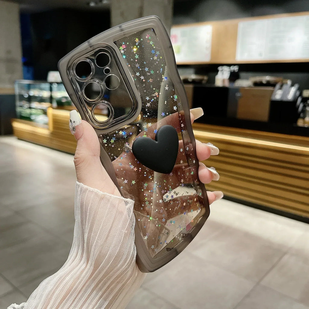 Love Drop Adhesive Transparent Samsung Phone Case - Viexta