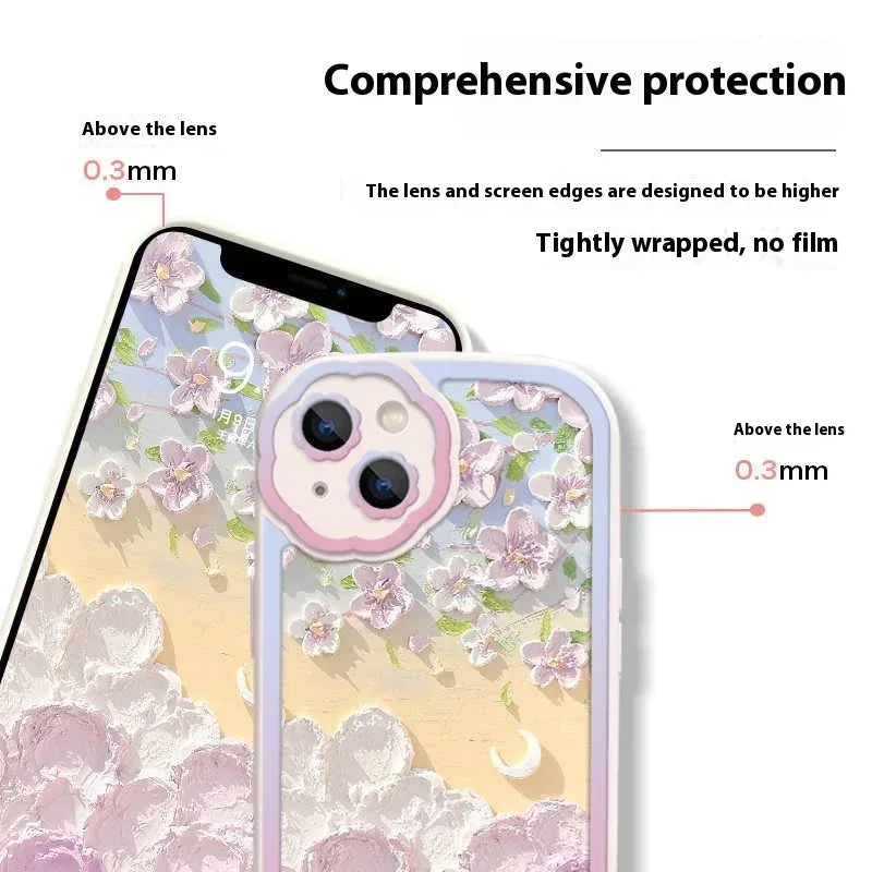 Oil Painting Flower Lens iPhone Case - Viexta