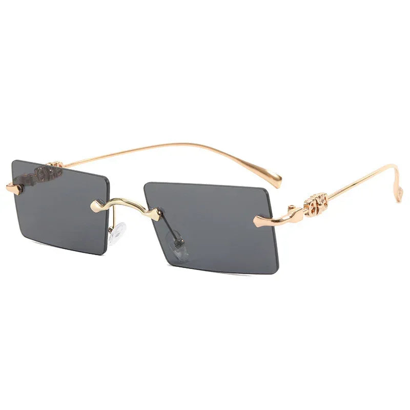 Fashion Rimless Cut Edge Gradual Sunglasses - Viexta