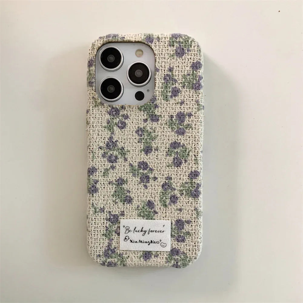fashion-small-flower-flannel-iphone-case - Viexta