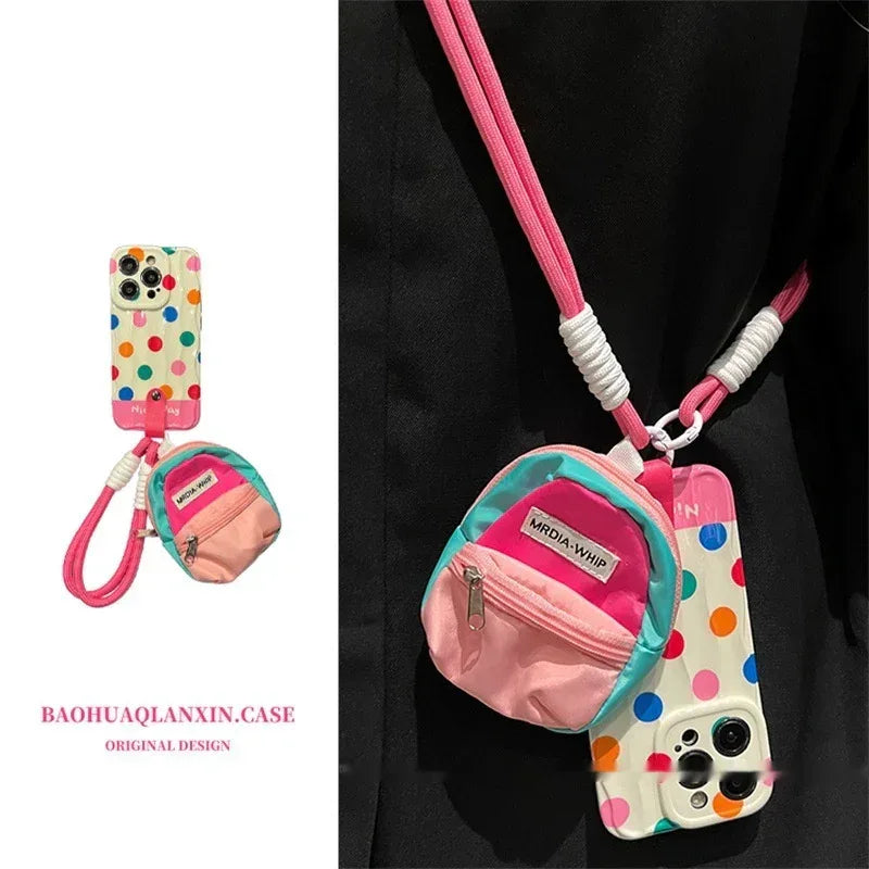 Polka Dot Bookbag iPhone Case - Viexta