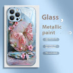 Metallic Paint Glass Stereoscopic Butterfly IPhone Case - Viexta
