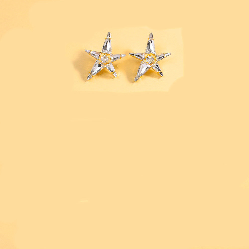 Banquet Double-layer Five-pointed Star Necklace Earrings