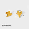 Titanium Steel Heart Studs - Viexta