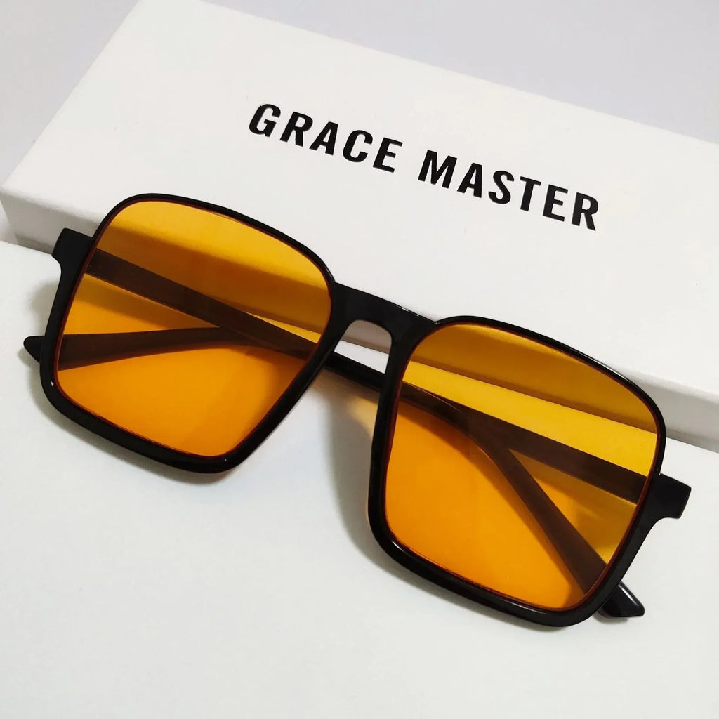 Women's Retro Square Semi-rimless Sunglasses - Viexta