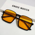 Women's Retro Square Semi-rimless Sunglasses - Viexta