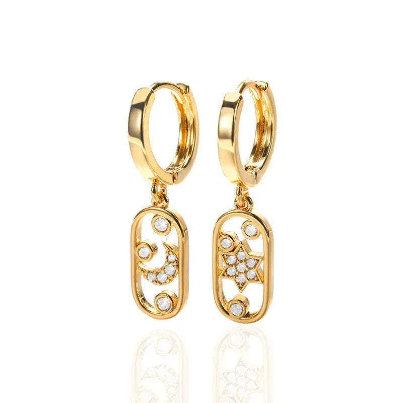 Micro Inlaid Zircon Eardrops - Viexta