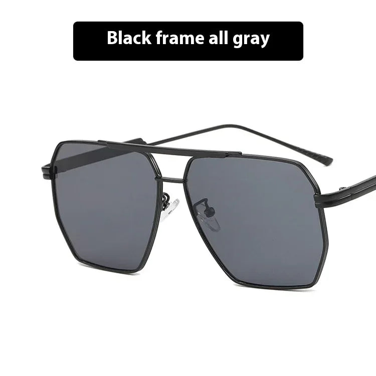 metal-double-beam-polygonal-sunglasses - Viexta