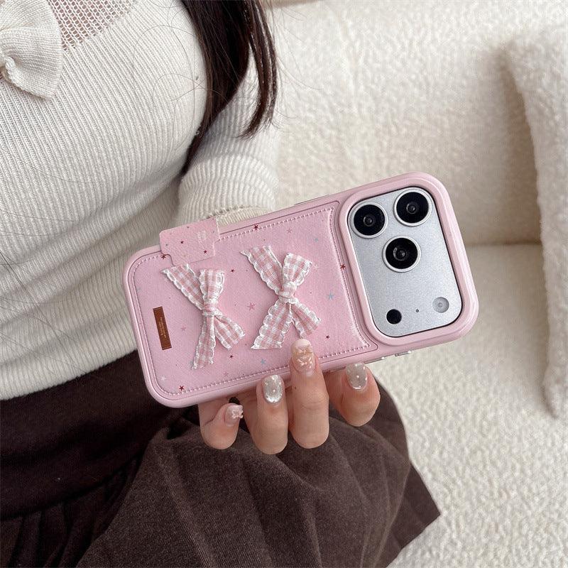 Korean-style Colorful Star Ribbon Bow iPhone Case - Viexta